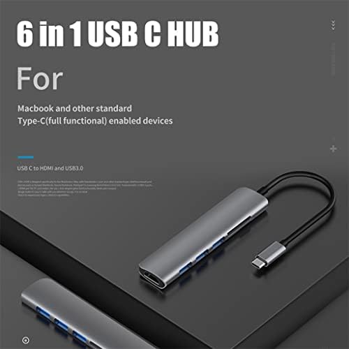 MBBJM USB 3.1 C-Típusú Adaptert, Hub, hogy a 4K Thunderbolt 3 USB C Hub Elosztó 3.0 TF SD Olvasó Nyílás (Szín : Szürke,