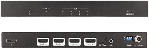 AV Splitter Box, Támogatja a Hang Szétválasztás HD Multimédia Interfész Video Splitter Optikai Kimenet 1-4 Kimenet US Plug 100‑240V