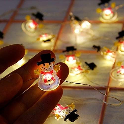 Karácsonyi String Fények Tündér Lámpák Kültéri Karácsonyi Dekoráció LED tündérfény String elemes Gyerek Szoba Aranyos Hóember Karácsonyi