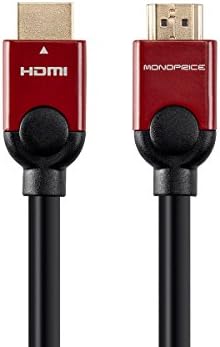 Monoprice HDMI High Speed Kábel - 6 Láb - Vörös, 4K@60Hz, HDR, 18Gbps, 28AWG, YUV 4:4:4 - Válassza a Fémes Sorozat