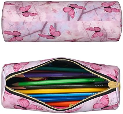 VEIZKUO Rózsaszín Pillangó tolltartót a Felnőtt Nők Cipzár Kis Táska tolltartó Kozmetikai Smink Szervező Táska Hivatal Kollázs