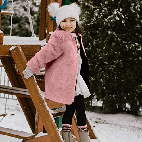 KAGAYD Kabát Kislány Kabát Lányok Sűrűsödik Meleg Kisgyermek Baba Szélálló Polár Gyerek Téli Outwear Hóval Hó Kabát (Rózsaszín, 5-6 Év)