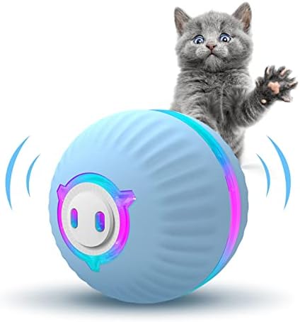 WUJVWUP Smart Interaktív Macska-Játékok, Gonosz Labdát 3 Motion Mód, 1/2h Gyors Töltés Automatikus Guruló Labda, 1.9 a Szilikon