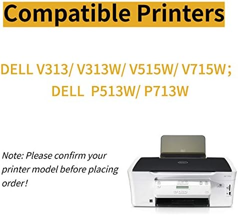 8-Pack-Kompatibilis Dell Sorozat 21 tintapatronok Cseréje a DELL V313W V515W P513W P713W V715W Nyomtató (5BK, 3Color)