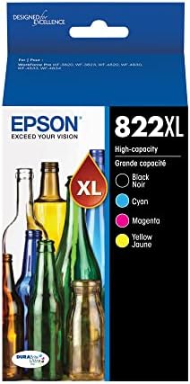 Epson® 822XL DuraBrite® High-Yield Fekete, Cián, Magenta, Sárga Tintapatron Csomag 4, T822XL-XCS