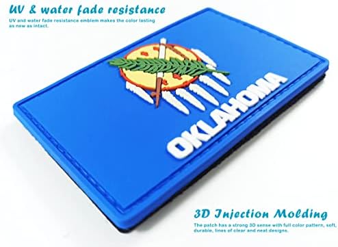 QQSD Oklahoma Zászló Javítás Taktikai PVC tépőzáras Rögzítő Tapasz, 2 Csomag