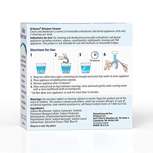 OrVance Rögzítő Tisztító Tabletta (6 Hónapra elegendő) | Csak 2 Tisztítások Hetente Szükséges | Eltávolítja a Szagokat, Foltok,