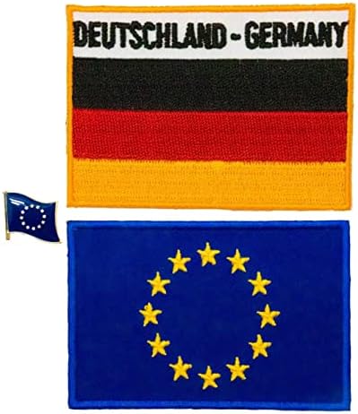 Egy-EGY EU-Logó Javítás+Németország Ország Zászló Hő Lezárt Biztonsági Javítás+Európai Unió Jelvény Kitűző, Díszíteni A Kabát, Farmer, Kalap,