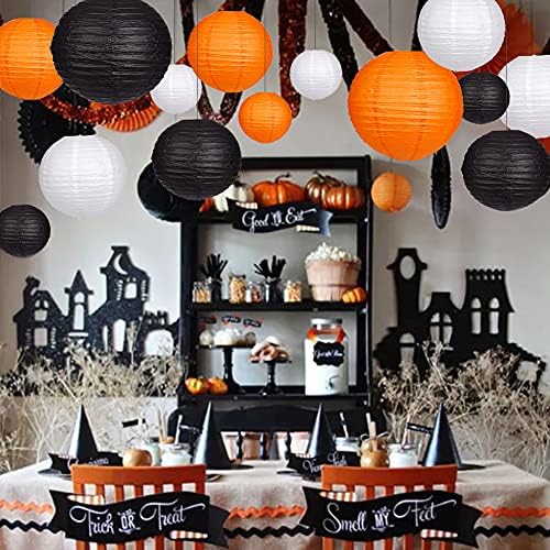 Papír Lámpások Dekoratív, Party kellék Halloween, Hálaadás, Szülinapi Parti Dekoráció Fekete/Narancs/Fehér 15pcs