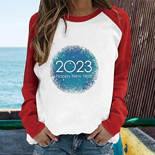 2023 Csepp Váll Felső Pulóver Női Divat Colorblock Blúz Sleeve Hosszú Ujjú Pólók Ingek Grafikus Pulóverek