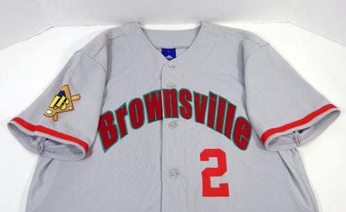2014 Brownsiville Charros 2 Játék Használt Szürke Jersey ULB L DP15917 - Játék Használt MLB Mezek