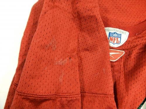 2002-ben a San Francisco 49ers Quincy Stewart 54 Játékban Használt Piros Gyakorlat Jersey XL 35 - Aláíratlan NFL Játék Használt Mezek