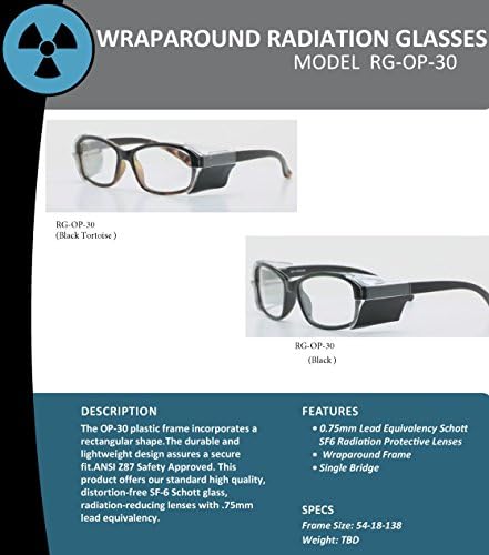 Tervező Sugárzás Ólmozott Védő Szemüveg a Teljes Felni Műanyag Keret - Teknős - 54-18-138mm