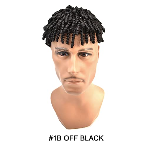 Csavar Afro Perverz Göndör Paróka, Fekete Férfi Rövid Afro-Amerikai Férfi hajátültetés Rendszer 8X10 6MM Afro Horgolt Raszta