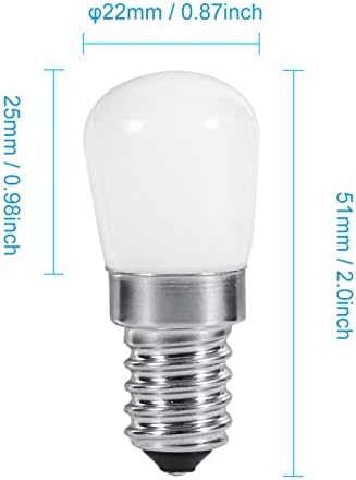 Qmee Hűtőszekrény Izzó LED E14 Csavart Meleg Fehér(2700-3000K)/Fehér(6000-6500K), 25W-30W Halogén Izzóval Egyenértékű Mini Hűtő, Fagyasztó,