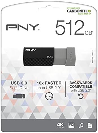 PNY USB 3.0 pendrive-ot, 512 gb-os, Fekete