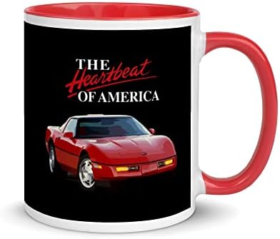 Retro 1990-es Chevy sportkocsi C4 Szívverése Amerika Bögre, Színes Be