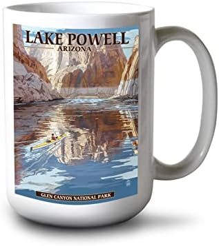 Lámpás Nyomja meg a Lake Powell, Arizona, Glen Canyon Nemzeti Park (15oz Fekete Kerámia Kávés Bögre Tea, Mosogatógép, Mikrohullámú Biztonságos)