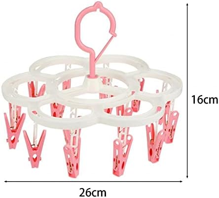 Mosás, Szárítás Akasztóval, 16 Klipek, Lógó Szárító Állvány Anti-Szél Klip, Műanyag Lóg Szárító Állvány Baba Ruhák(Kék)
