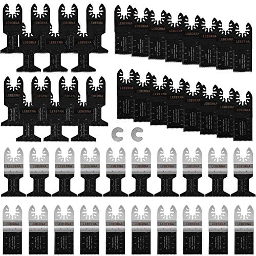 Leberna 50 Fém Fa Egyetemes Oszcilláló Többfunkciós gyorskioldó fűrészlap Készlet Kompatibilis w Fein Multimaster Porter Kábel Black&Decker,