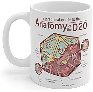 Anatómia a d20 Bögre Dungeons and Dragons poharat DnD Üveg D&D Sör kupa d20 kocka dm dungeon master ajándék - 11 Oz