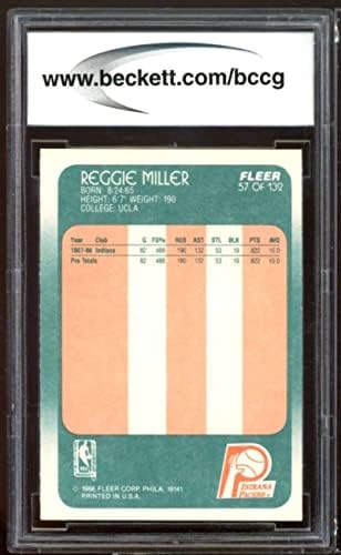 1988-89 Fleer 57 Reggie Miller Újonc Kártya lenne beégés BCCG 9 Közelében Menta+