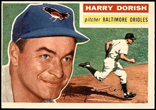 1956 Topps 167 WHT Harry Dorish Baltimore Orioles (Baseball Kártya) (Fehér Vissza) EX/MT Orioles