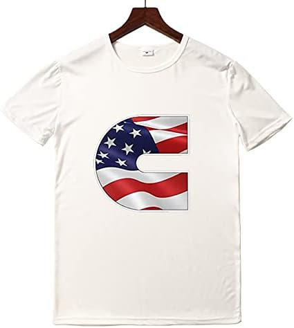 Nyári Férfi Ruha Ing Férfi ruházat Grafikus Póló, Alkalmi Tshirt 3D-s 4 július Zászló Mintás Vintage T Nyakkendő Elülső Pólók