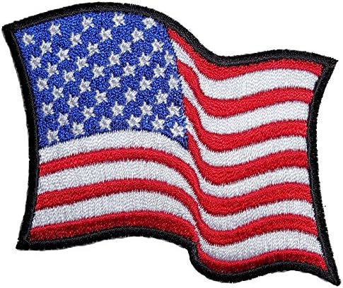 Bőr Legfelsőbb Integetett Amerikai Zászló Hölgy Lovas Hímzett Motoros Javítás-Piros-Kis