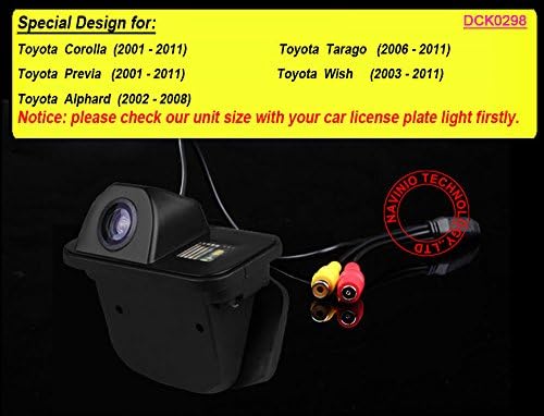 Navinio Biztonsági Kamera Autó, Vízálló Visszapillantó Rendszám Kocsi Hátsó Biztonsági Parkolás Kamera Toyota Corolla/Tarago/Previa/Bár/Aiphard