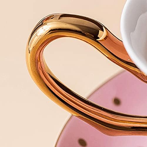 MJWDP Rózsaszín Kerámia Kávés Csészét Meghatározott Délutáni Tea Csésze Fekete Tea Csésze Lány Szíve a Csészét