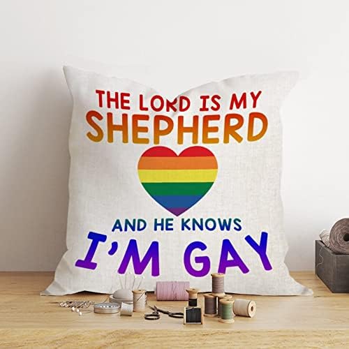 Az Úr az Én Pásztorom, nem Tudja, hogy Meleg vagyok Párnát Fedezze párnahuzat Szivárvány Egyenlőség Leszbikus, Meleg LGBTQ párnahuzat