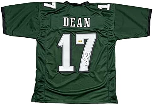Nakobe Dean Philadelphia Eagles Aláírt Autogramot Egyéni Jersey-Zöld SZÖVETSÉG Igazolt