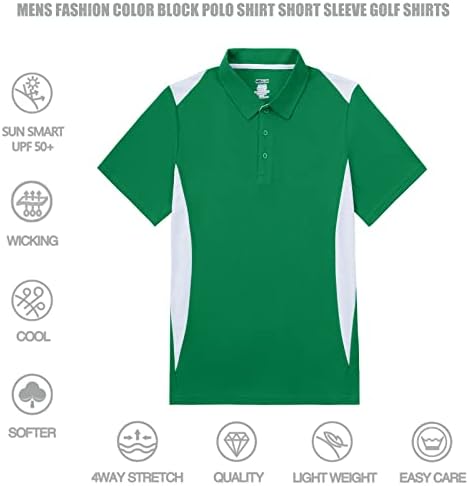 Corna Férfi Golf Pólók Nedvesség Wicking Száraz Fit Teljesítmény Polo Shirt Gyors Száraz, Rövid Ujjú Alkalmi Póló Férfi