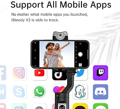 hohem iSteady V2 Gimbal Stabilizátor Okostelefon,3-Tengelyes Kézi Profi Videó Stabilizátorok Markolat AI Nyomkövető C-Típusú Fordított