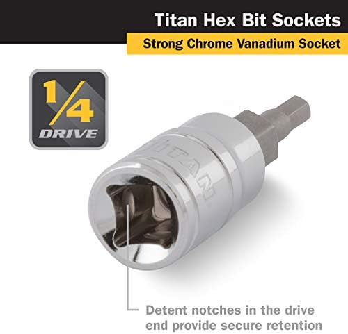 Titán 15604 1/4 Hüvelykes merevlemez-Meghajtó x 4 mm Hex Bit Foglalat