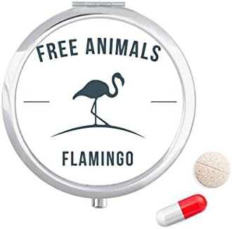 Rajzfilm Flamingo Állat Kék Vázlat Tabletta Esetben Zsebében Gyógyszer Tároló Doboz, Tartály Adagoló