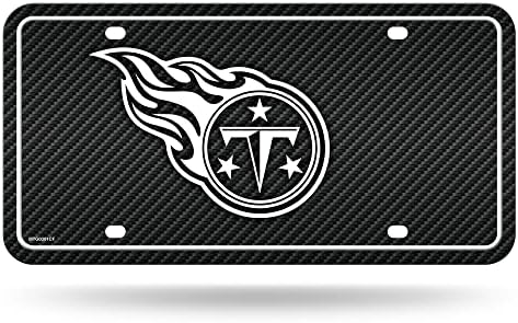 Rico Iparágak NFL Tennessee Titans Szénszálas Fém Auto Tag 8,5 x 11 - Nagy Teherautó/Autó/SUV