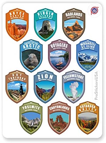 1.4 x 2.0 Pajzs Matrica Gyűjtemény Meghatározott 63 Nemzeti Parkok az USA-ban. Térkép MINKET, Nemzeti Parkok.