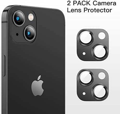[2 Csomag] Auleegei Kamera Lencséjét Védő Kompatibilis az iPhone 13 6.1 colos＆ iPhone 13mini 5.4 inch [9H Prémium Edzett Üveg] [Anti-Semmiből]