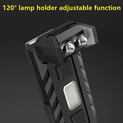 YFDM Mini Led-Zseblámpa USB Újratölthető Kettős fényforrás Sarokban Hordozható Kulcstartó Lámpa