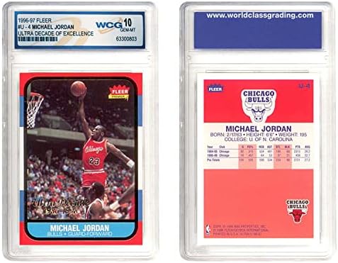 Michael Jordan Valódi 1996-97 Fleer Évtized Kiválósági Ultra U4 Újonc Kártya - Osztályozott GEM Menta 10