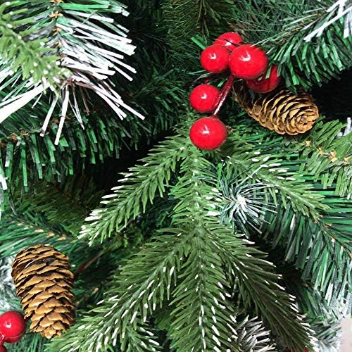 DULPLAY Mesterséges karácsonyfa Hó 5Ft Prémium Világít a Hó Özönlöttek Csuklós Klasszikus Fa, Fém Állvány, Ünnepi Dekoráció-Zöld