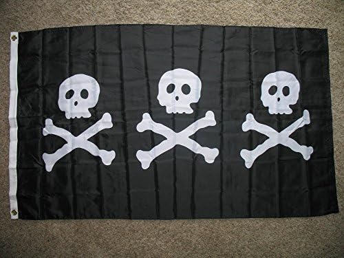 3x5 Christopher Condent 3 Koponyák Jolly Roger Kalóz Zászló 'x5 3' Banner