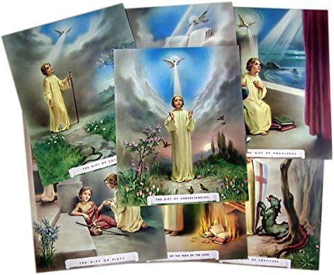 Hét Ajándékokat A Szent Szellem Illusztrált Karton Poszter Készlet, 7 Db, 10 Inch