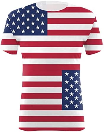 Hazafias Pólók Női USA Zászló Tshirts Ing, Alkalmi, Nyári Felsők, Rövid Ujjú Pólók Hazafias Kényelmes, Laza, Trendi Blúz