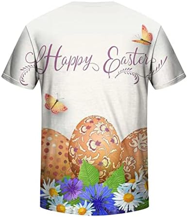 Boldog Húsvéti Tees a Férfiak Vicces Tojás Nyomtatás póló Felső Laza Alkalmi, Rövid Ujjú Ingek, Kényelmes Keresztény Blúzok