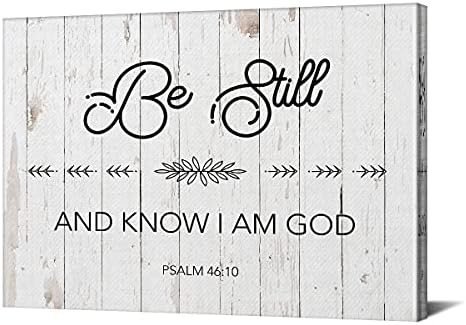 Bibliai Vers Vászon Wall Art Keretes Még, s Tudom, Hogy én vagyok az Isten Zsoltárok 46:10 Poszter Nyomtatás Vászon Festmény,