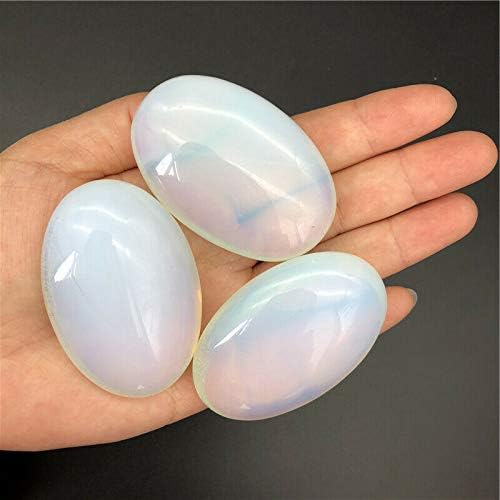 SHITOU2231 1DB Gyönyörű, Fehér Opál Crystal Palm Masszázs Terápia Csiszolt Kő Gyógyító Ajándék Kövek, Ásványok Gyógyító Kövek