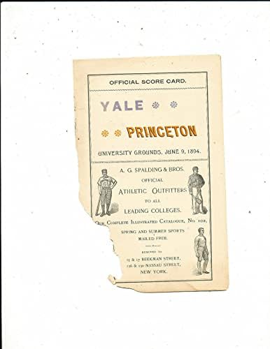 6/9 1894-ben a Princeton vs Yale-en a Baseball Program - Főiskolai Programok